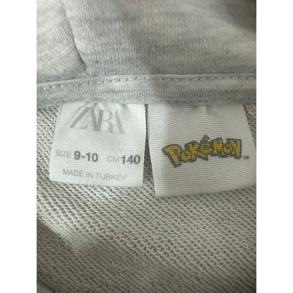 Zara Kids Pokemon Charizard Gray Hoodie Sweatshirt Size 9-10 140cm